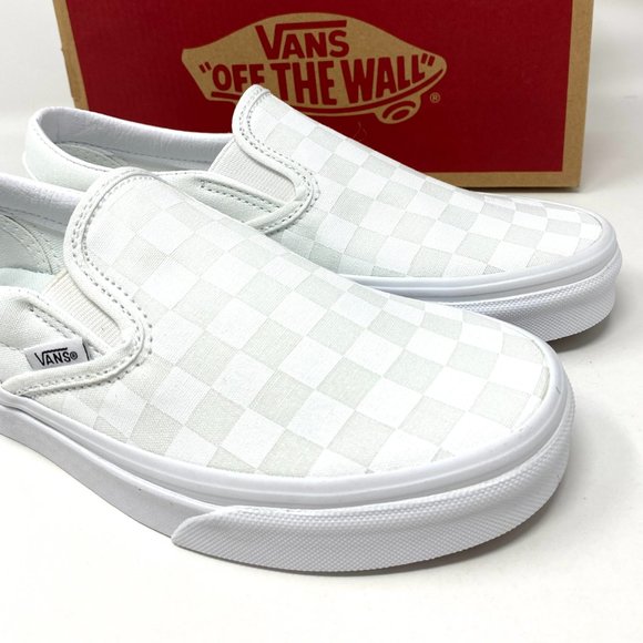 SANTA’S DEAL 🎄 VANS Classic Slip-On Checkerboard White Low Top Women's Size 6.5 - Picture 8 of 11